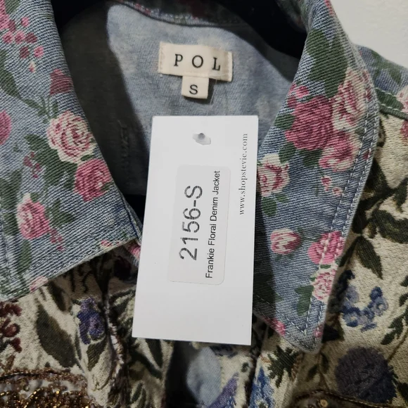 NWT Shop Stevie POL Floral Denim Jacket - Picture 9 of 9